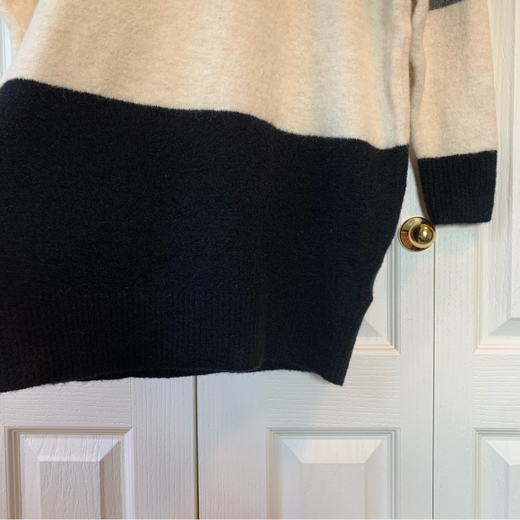 BNWT Aritzia Wilfred Cream Grey Black Cipriana Alpaca Wool Blend Sweater Dress - Picture 11 of 14